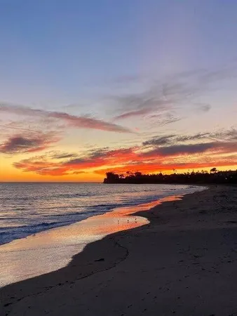 a view of an ocean and beach