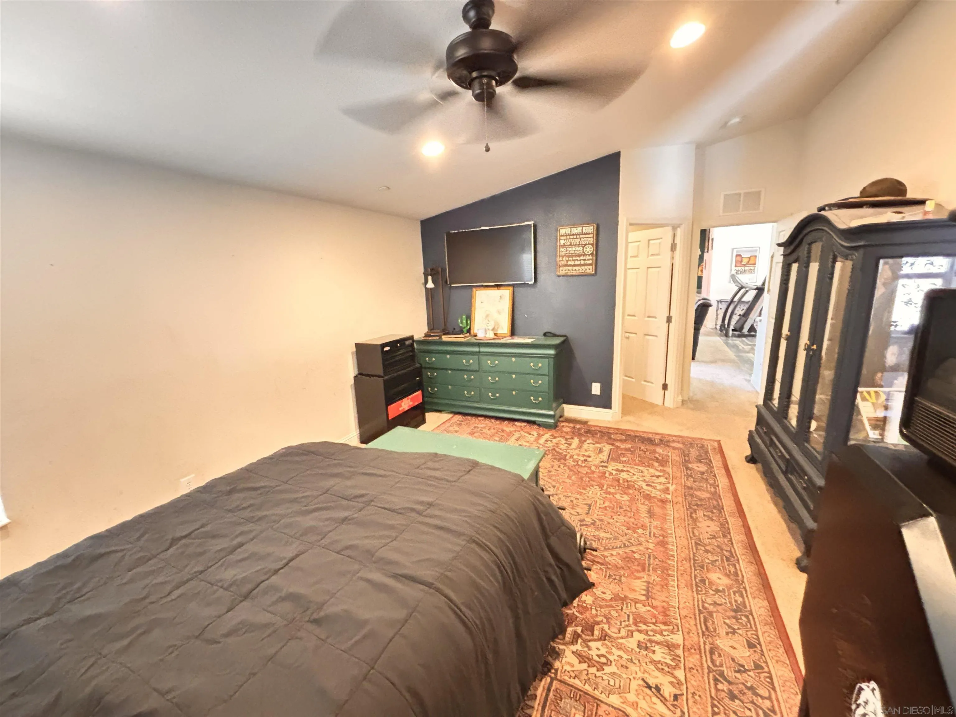 2848 La Posta Road Campo, CA 91906 - Photo 17 of 20 a bedroom with a bed and a chandelier