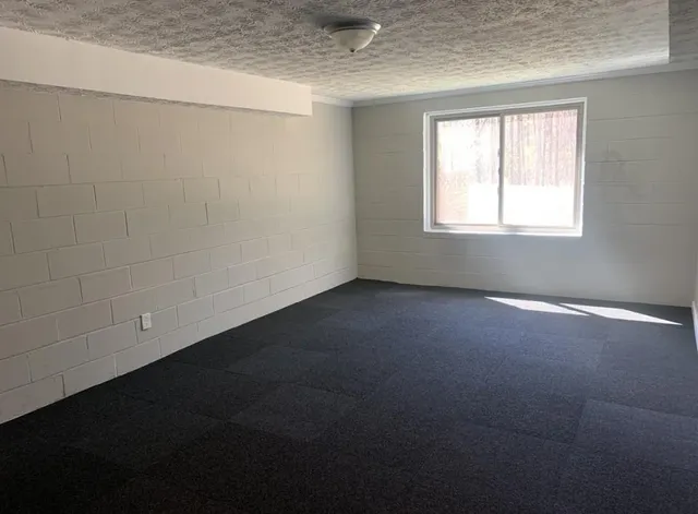 a view of small space with racks on the wall