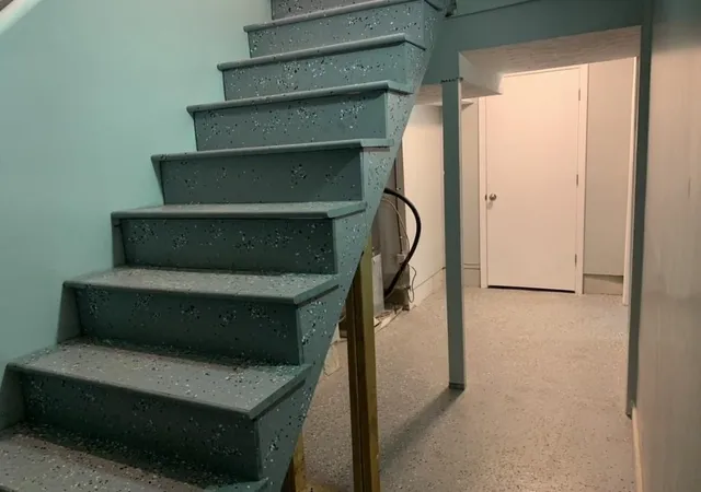 a view of a room that has a window