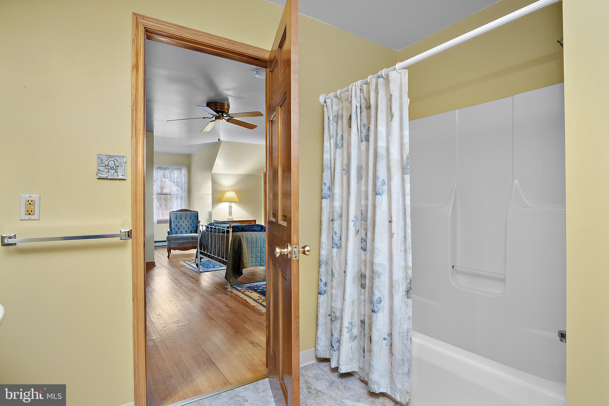 13810 Franks Run Road Smithsburg, MD 21783 - Photo 40 of 72 a en suite bathroom with a shower a mirror and a bath tub