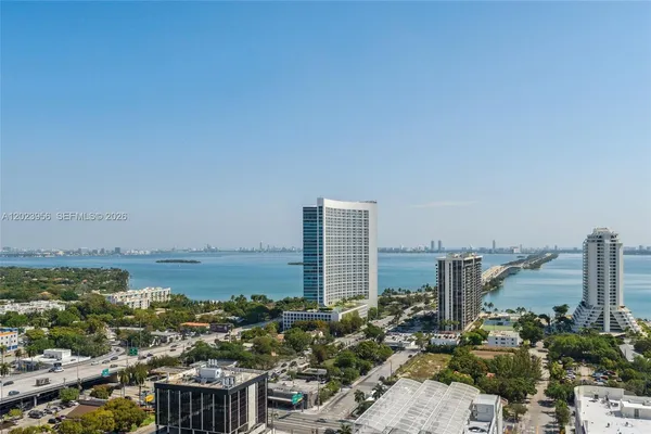 a view of a city with ocean