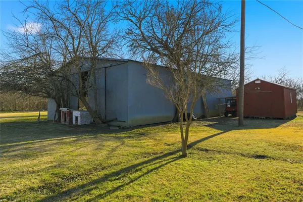 a view of a swimming pool with an outdoor space
