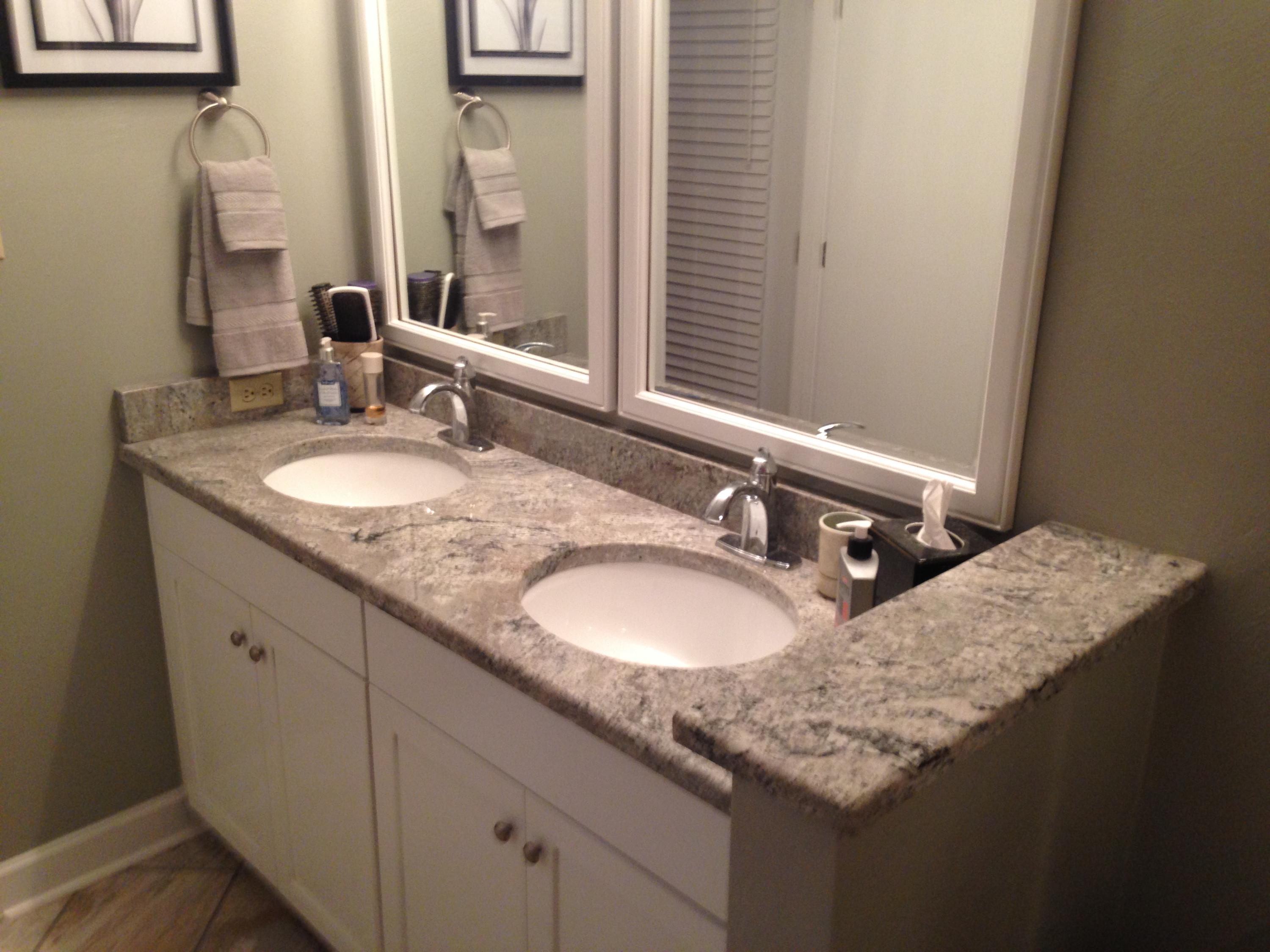 2205 Ridge Road Roanoke, VA 24014 - Photo 14 of 62 a bathroom with a granite countertop double sink and a mirror