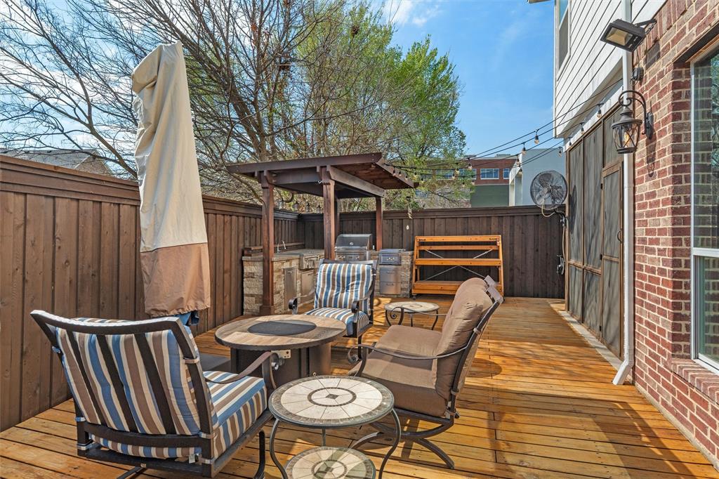 4931 Milam Street Dallas, TX 75206 - Photo 26 of 30 a backyard of a house with table and chairs