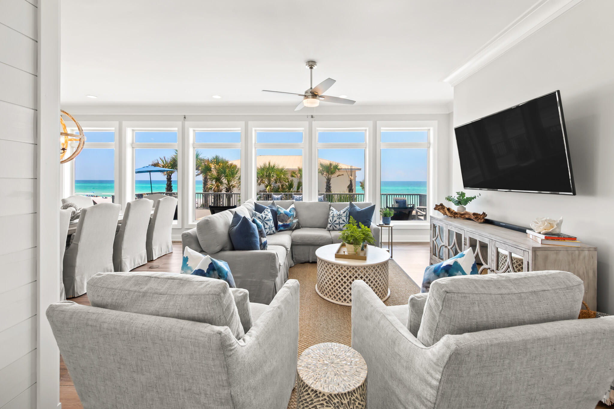 15 Fort Panic Road Santa Rosa Beach, FL 32459 - Photo 38 of 84 a living room with furniture and a flat screen tv