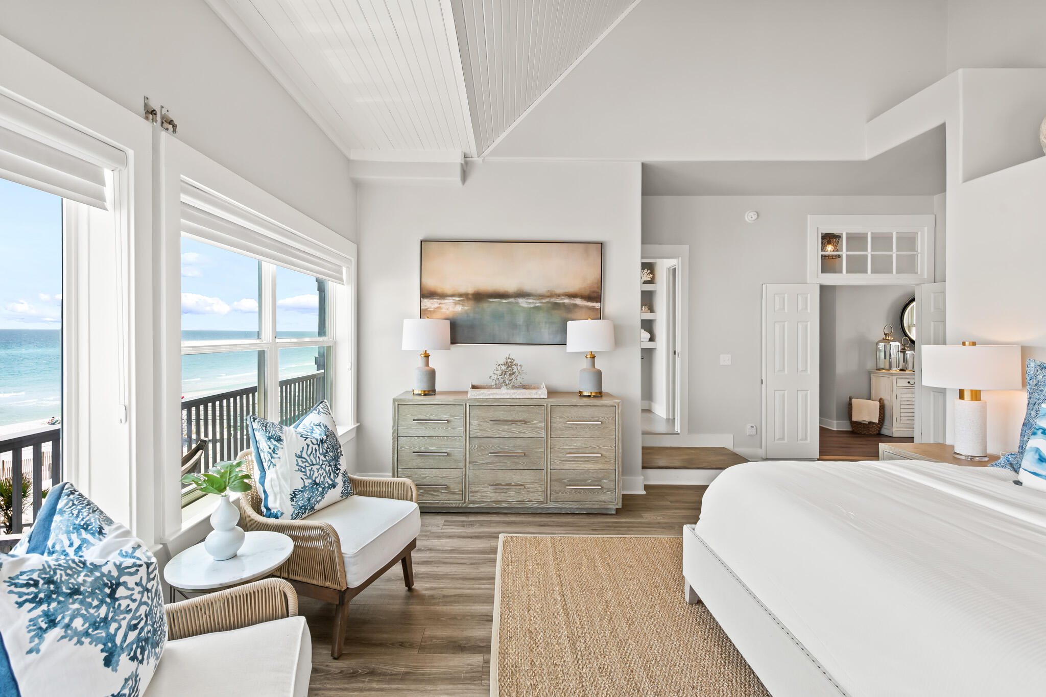 15 Fort Panic Road Santa Rosa Beach, FL 32459 - Photo 61 of 84 a bedroom with a bed and wooden floor