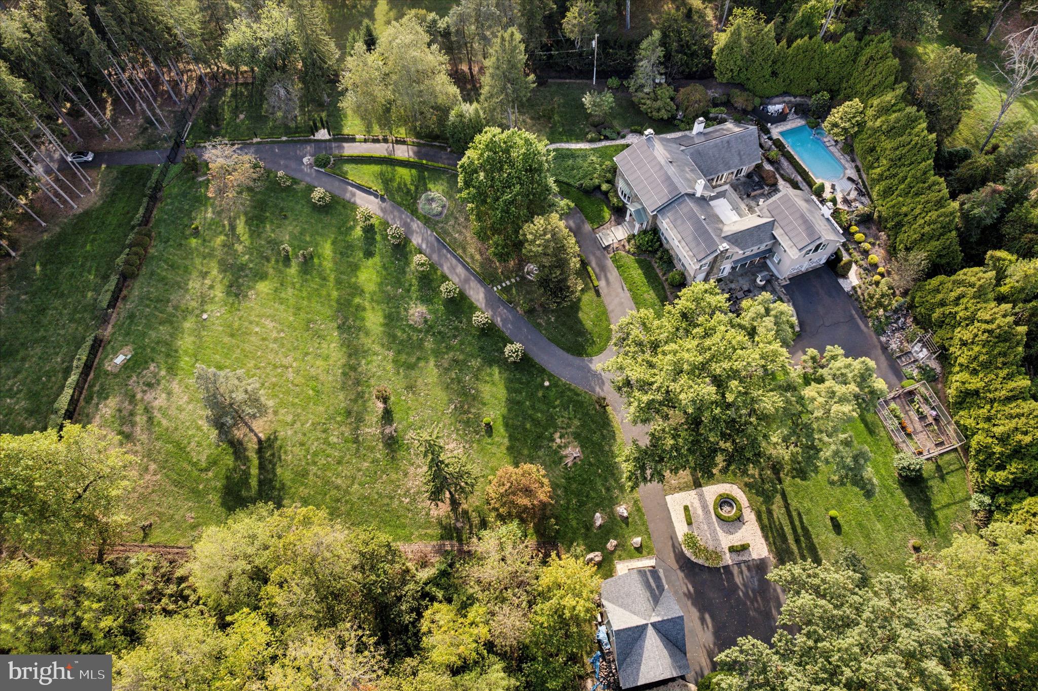1087 Mt Eyre Road Washington Crossing, PA 18977 - Photo 13 of 77 an aerial view of residential house with outdoor space and trees all around