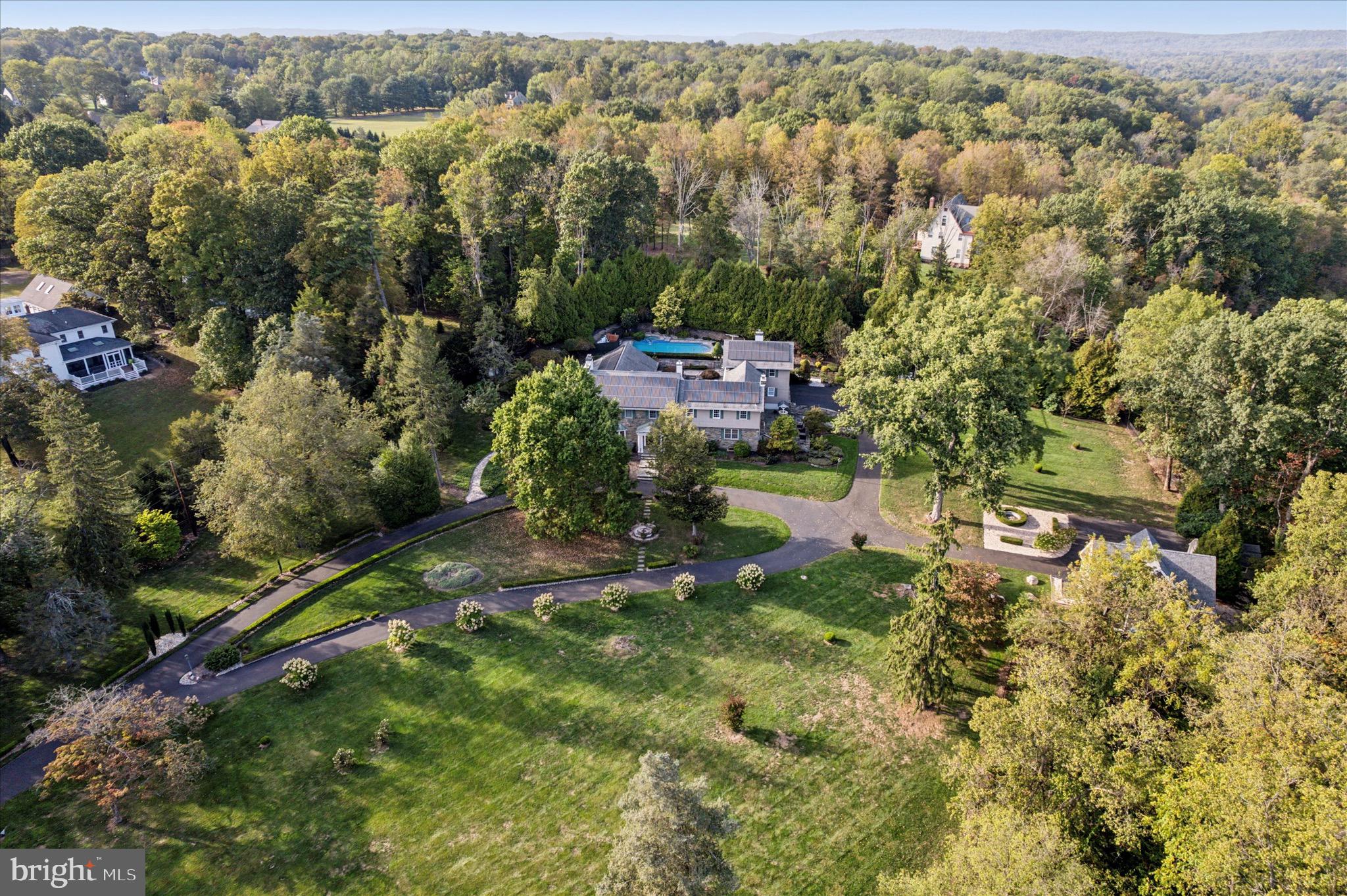 1087 Mt Eyre Road Washington Crossing, PA 18977 - Photo 14 of 77 an aerial view of residential houses with outdoor space and trees