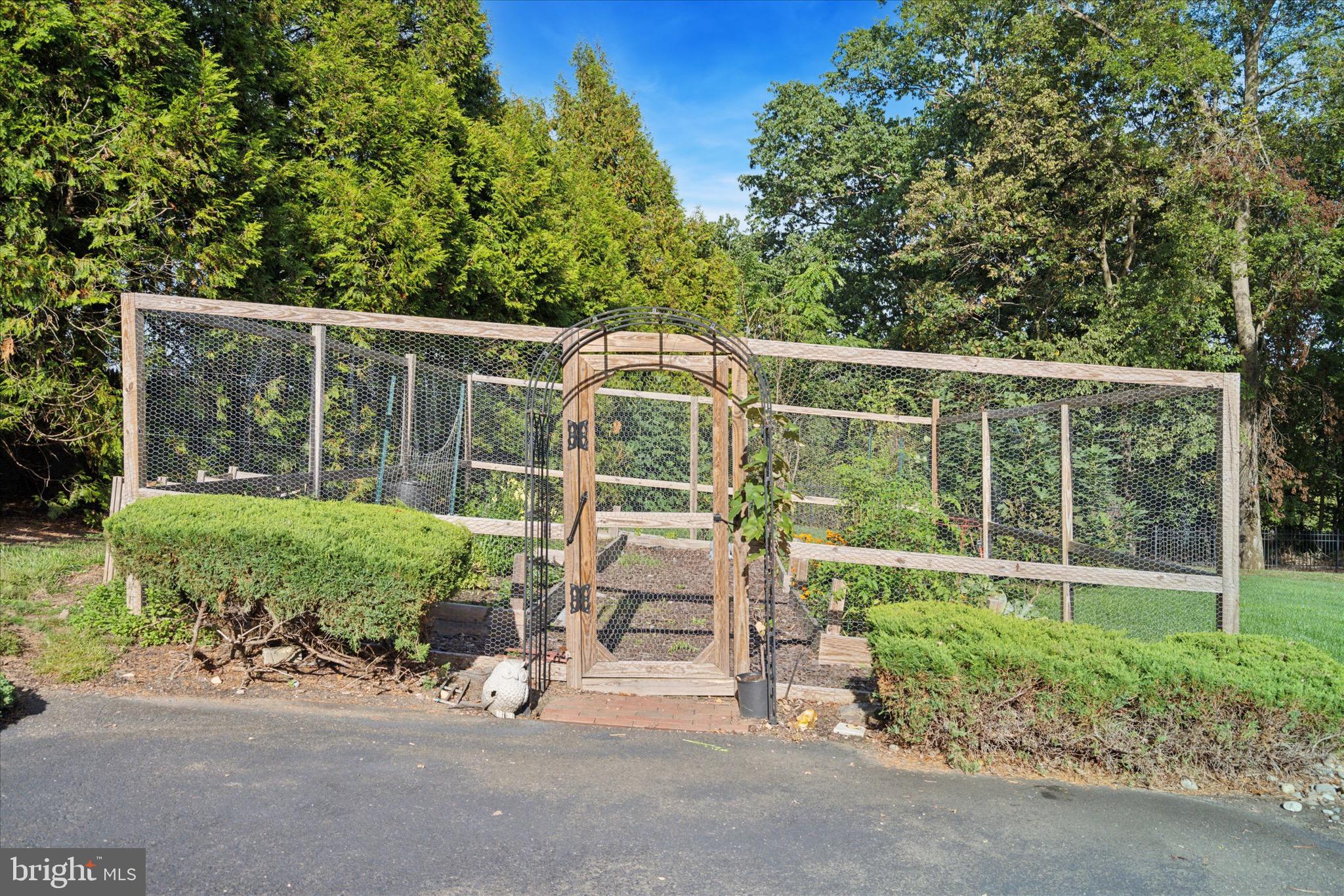1087 Mt Eyre Road Washington Crossing, PA 18977 - Photo 29 of 77 a view of a yard with a bench and trees