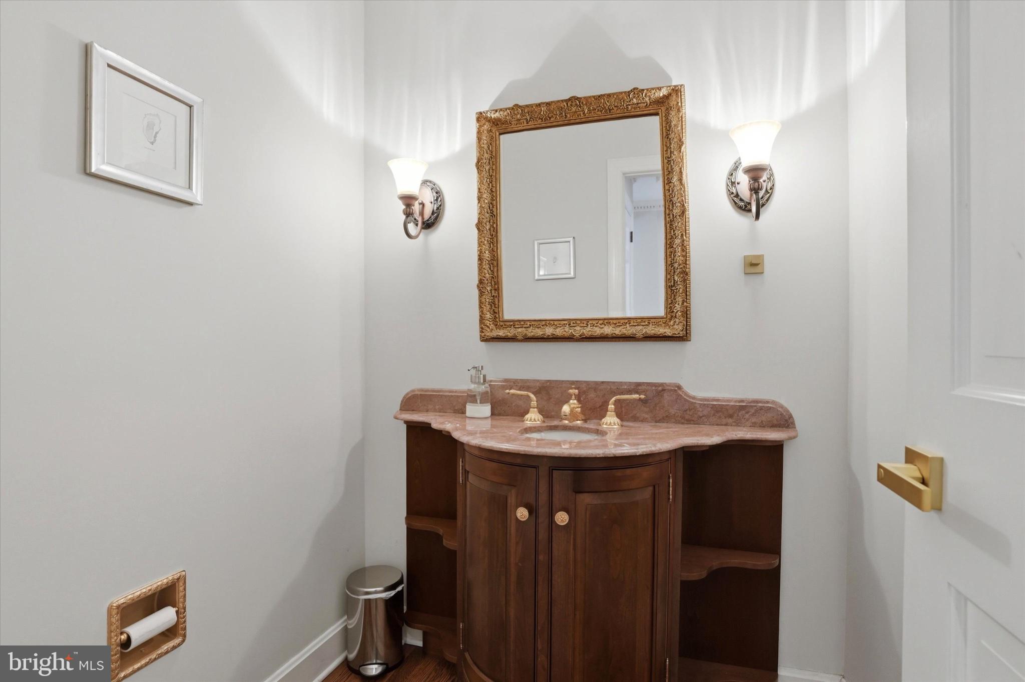 1087 Mt Eyre Road Washington Crossing, PA 18977 - Photo 40 of 77 Elegant half-bath with vintage charm.