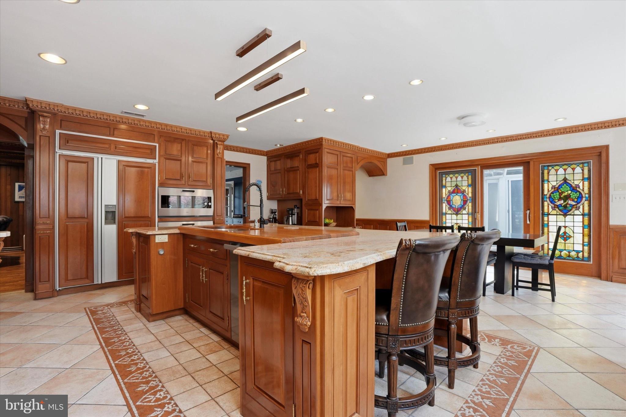 1087 Mt Eyre Road Washington Crossing, PA 18977 - Photo 46 of 77 Elegant kitchen with stained glass accents.