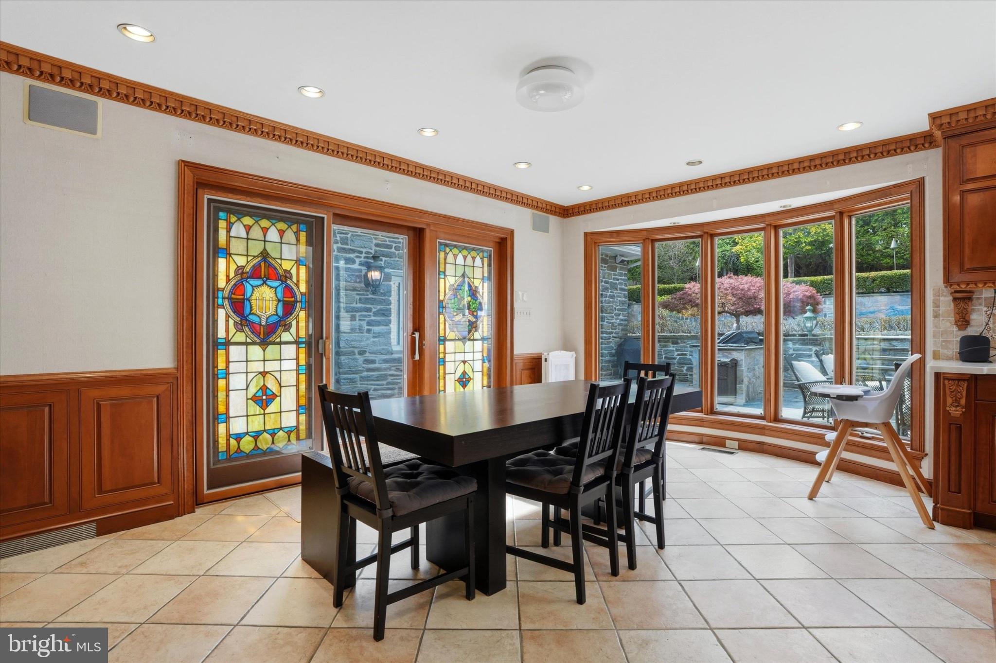 1087 Mt Eyre Road Washington Crossing, PA 18977 - Photo 48 of 77 Elegant dining with stained glass charm.