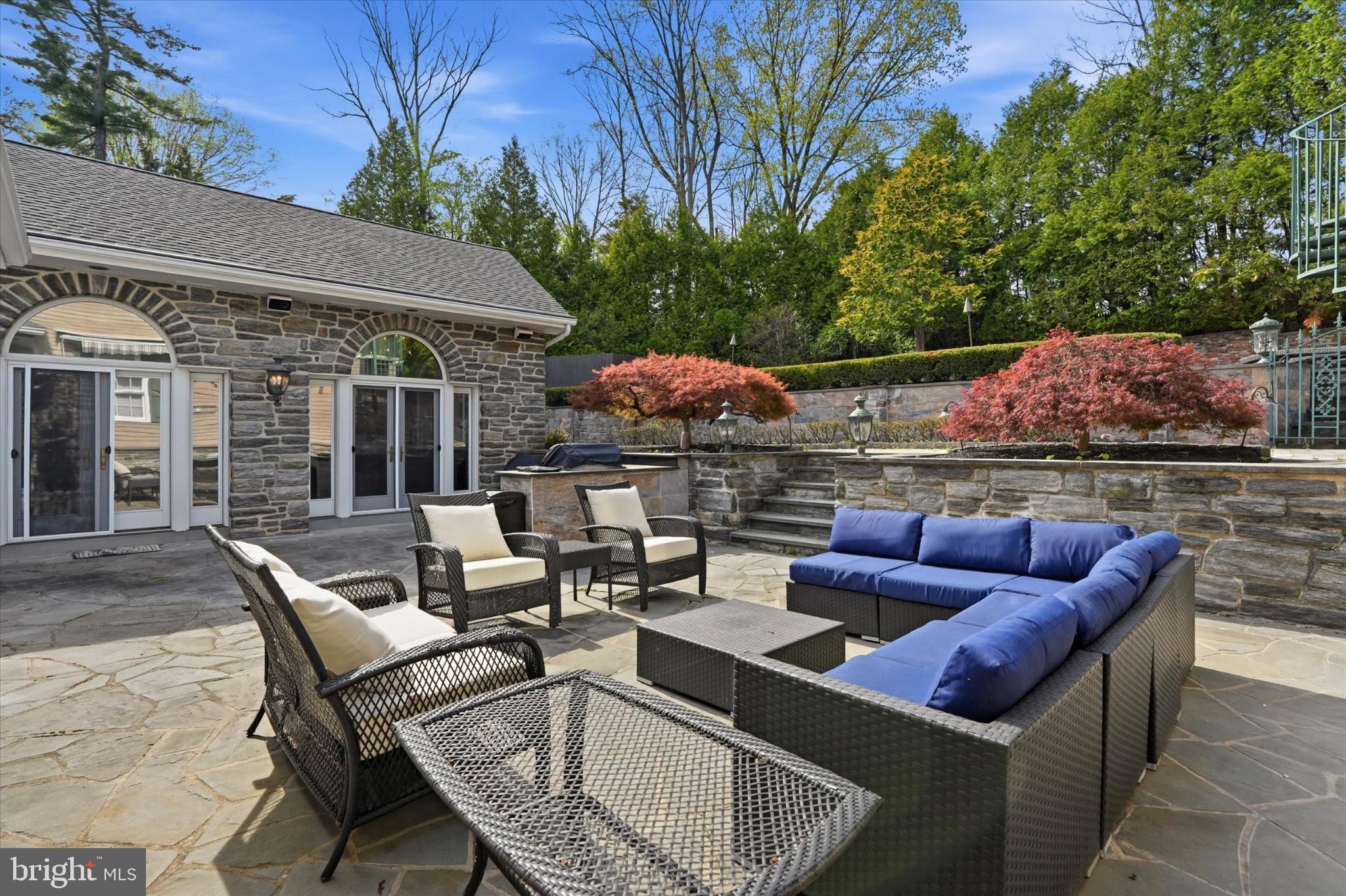 1087 Mt Eyre Road Washington Crossing, PA 18977 - Photo 65 of 77 Serene outdoor retreat with stone accents.