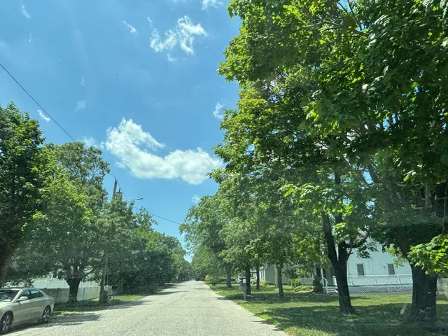 a backyard of a house with lots of green space and fountain