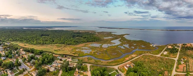 a view of a lake in middle of the