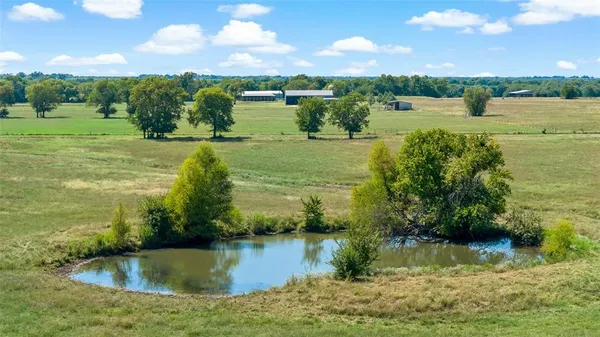 a view of a lake from a yard