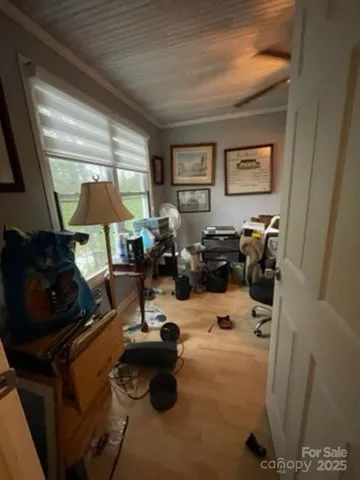 a room with furniture and a window