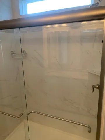 a bathroom with a shower