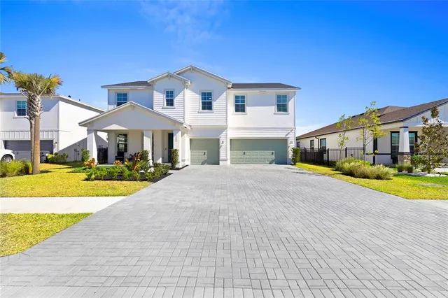 a front view of a house with swimming pool