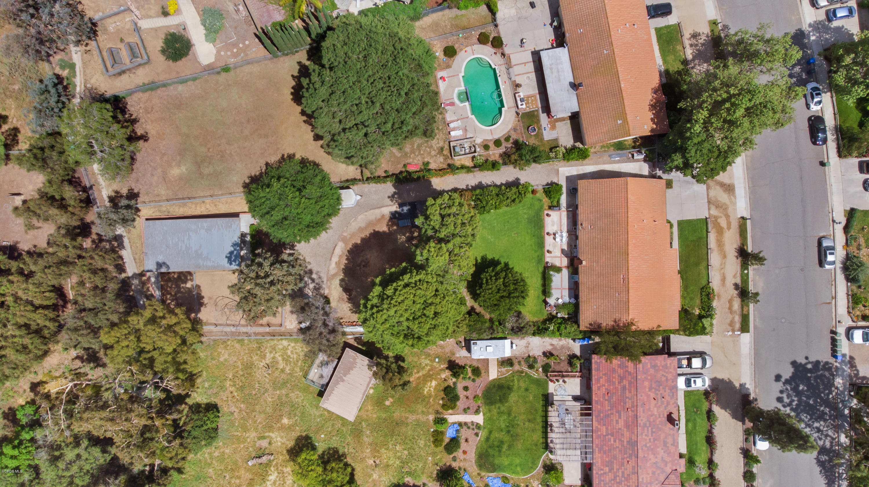 1291 Rambling Road Simi Valley, CA 93065 - Photo 56 of 75 an aerial view of residential house with outdoor space and swimming pool