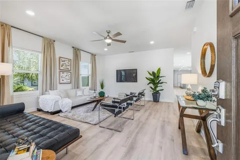 a living room with furniture