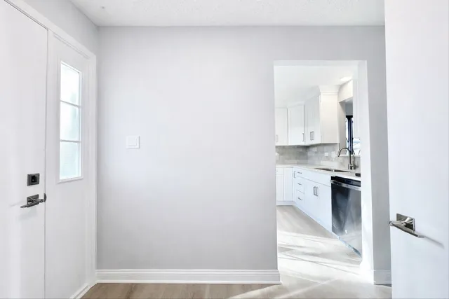 a view of room and garage