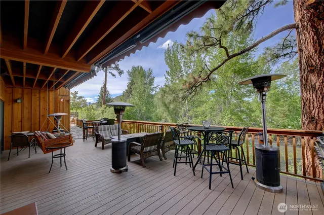 a view of porch with seating area