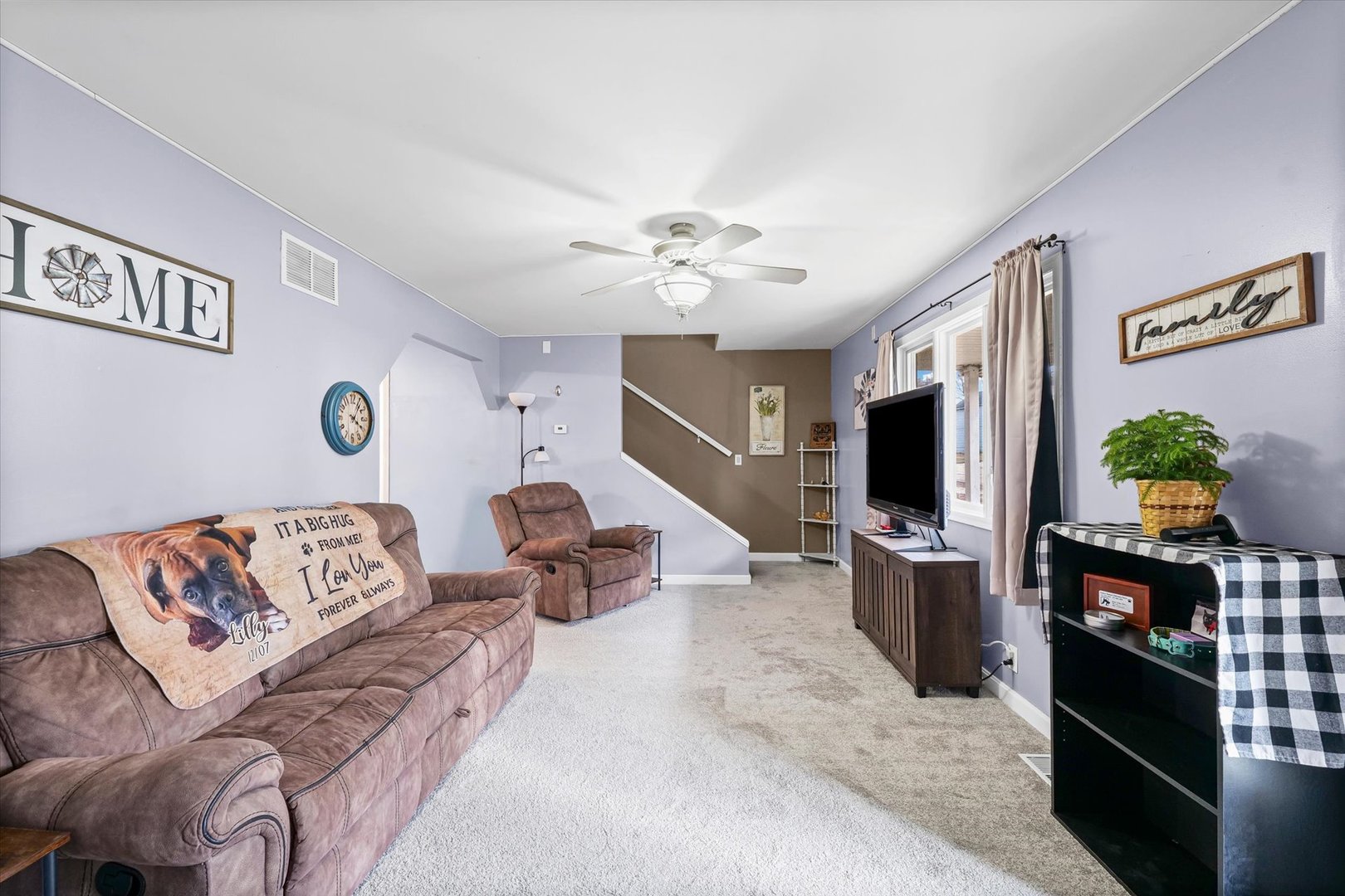 108 Maple Street Roberts, IL 60962 - Photo 8 of 28 a living room with furniture and a flat screen tv