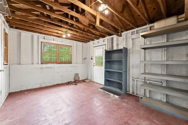 a view of a yard with an outdoor space