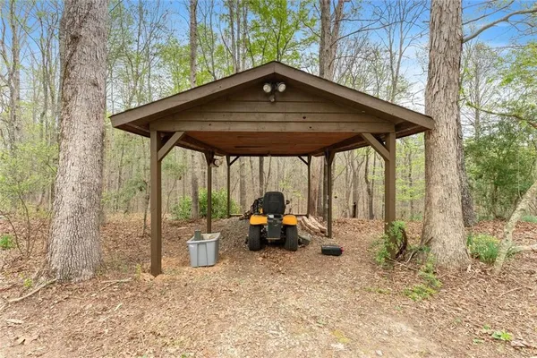 a view of a yard with an outdoor space
