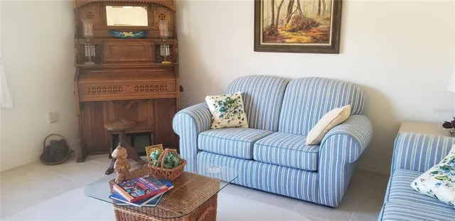 a living room with furniture