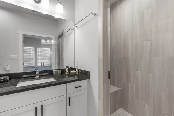 a close view of sink and mirror
