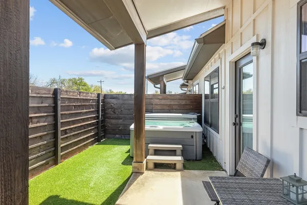 a view of outdoor space with seating area