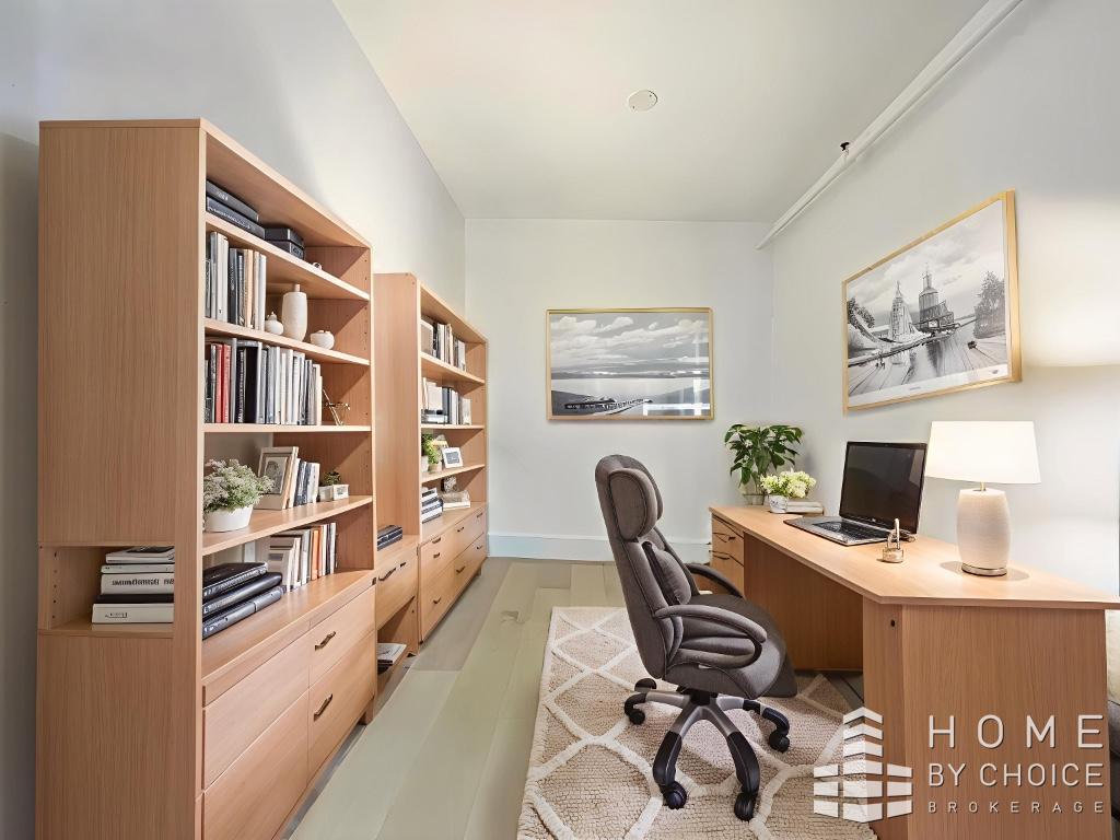 25 Peck Slip, Unit 3 Manhattan, NY 10038 - Photo 11 of 15 a view of a workspace with furniture and a window