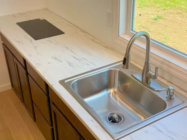 a close view of sink