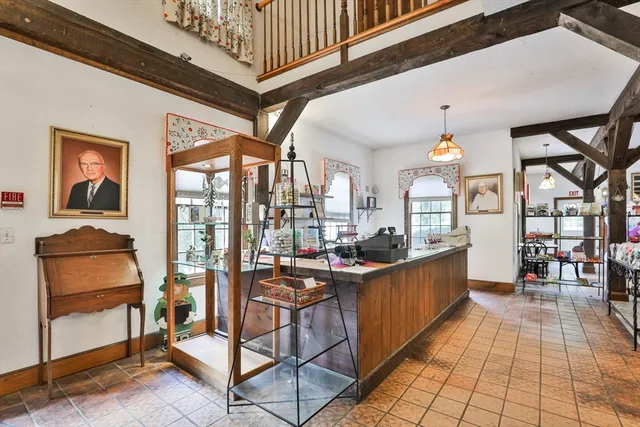 a view of a porch with furniture