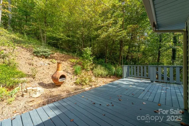 a view of a wooden deck