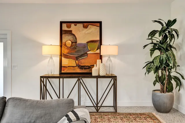 a view of staircase with a potted plant