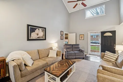 a living room with furniture