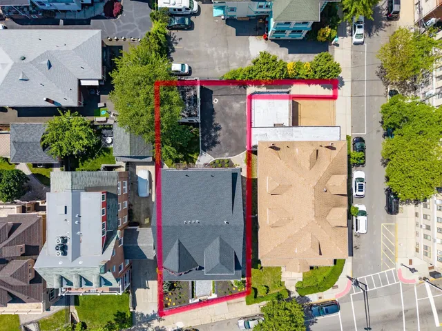 an aerial view of multiple house