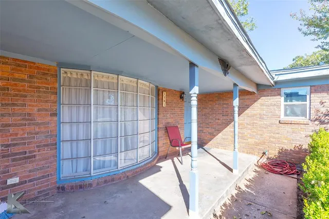 a outdoor space with balcony