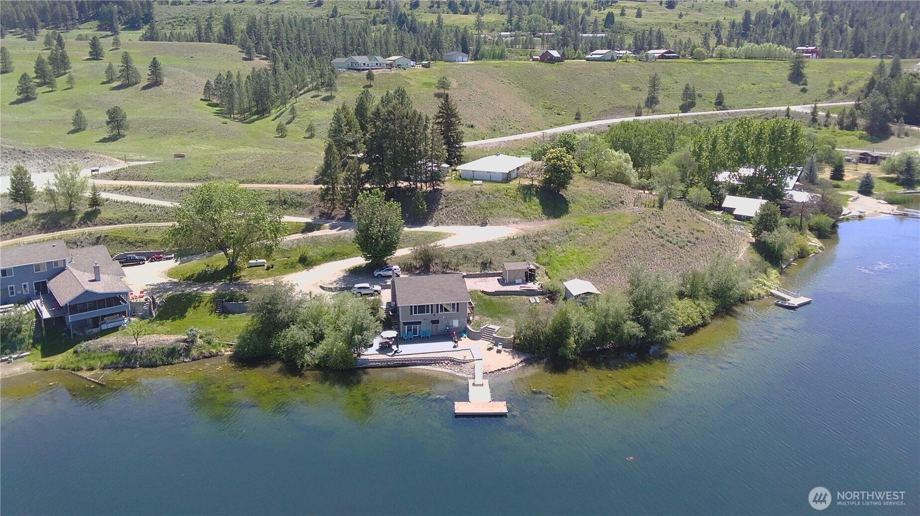 6 Marions Cove Road Republic, WA 99166 - Photo 30 of 33 an aerial view of a house with a lake view