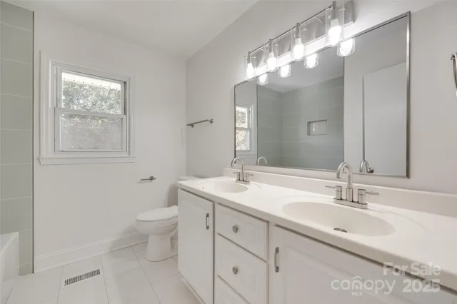 a bathroom with a toilet a sink and mirror