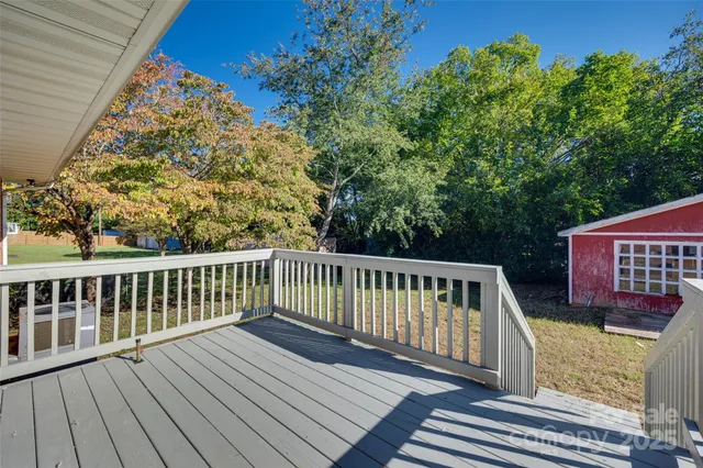 a view of wooden deck