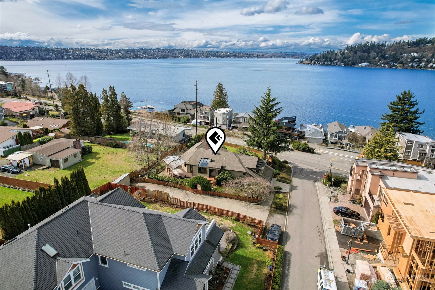 3626 Lake Washington Boulevard North Renton, WA 98056 - Photo 1 of 40 a view of a lake with a mountain view