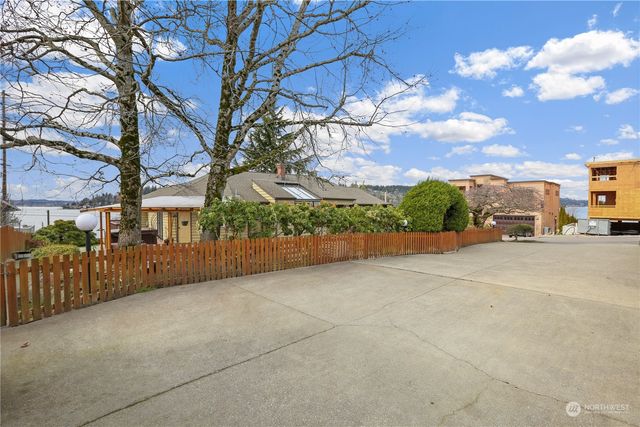 a view of a city street from a building