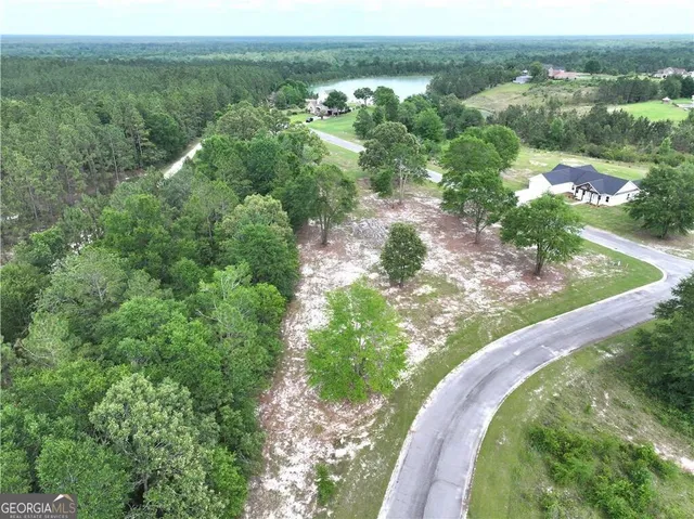 an aerial view of a house