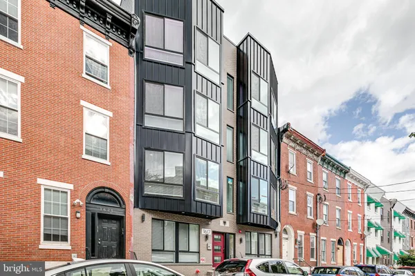 a front view of a building