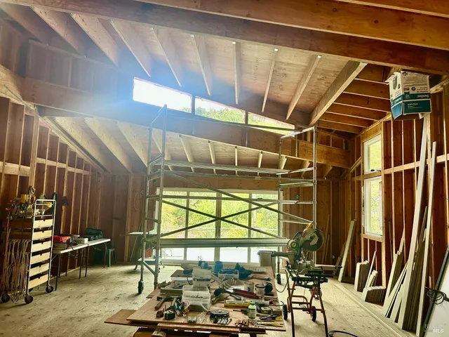 an aerial view of a fence